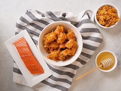 Croccanti bocconcini di salmone norvegese al miele